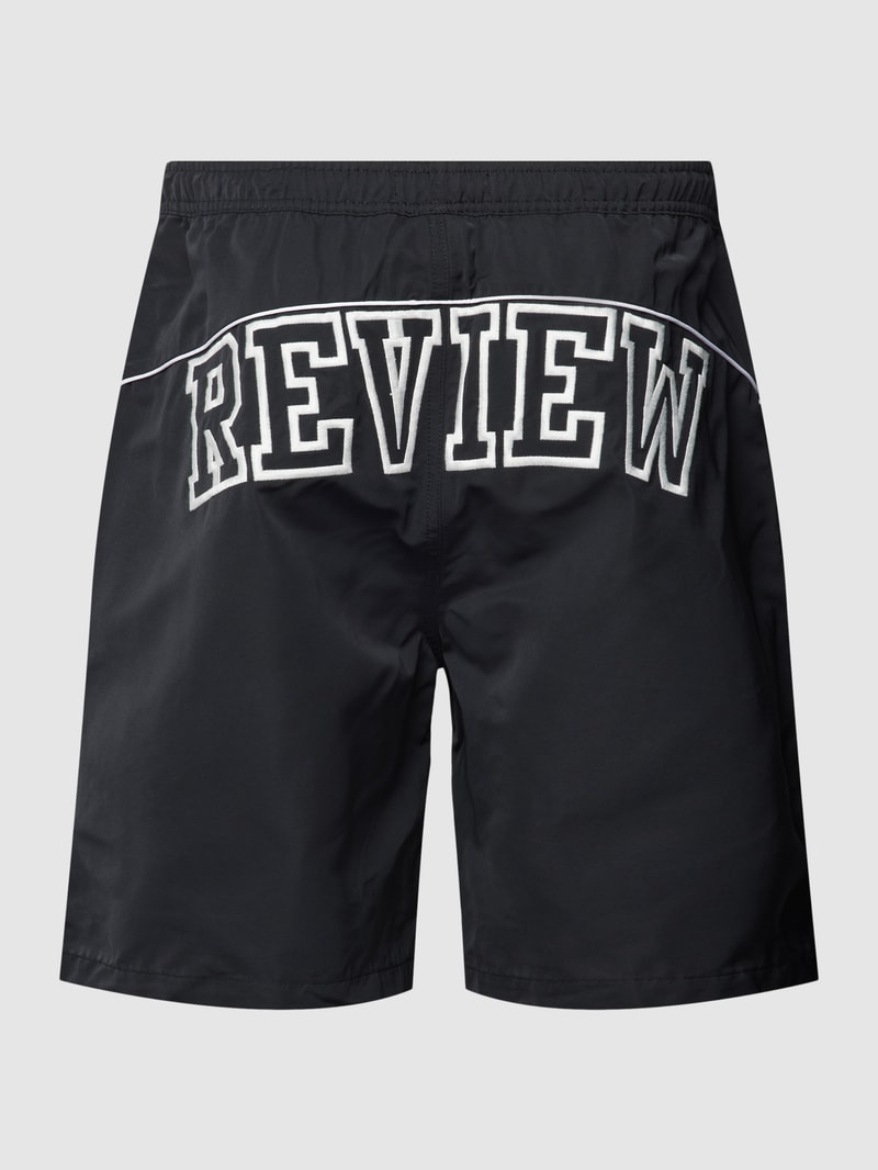 Badehose mit Label-Stitching in schwarz