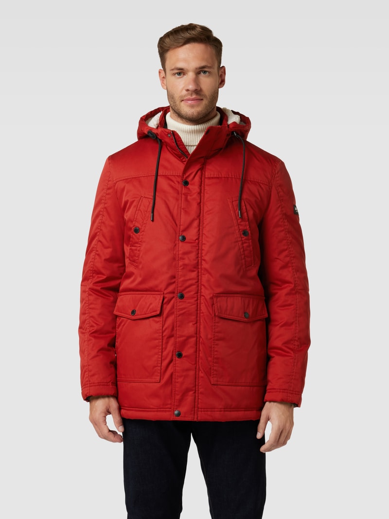 Jacke mit Druckknopfleiste Modell 'CHESTER' in rostrot