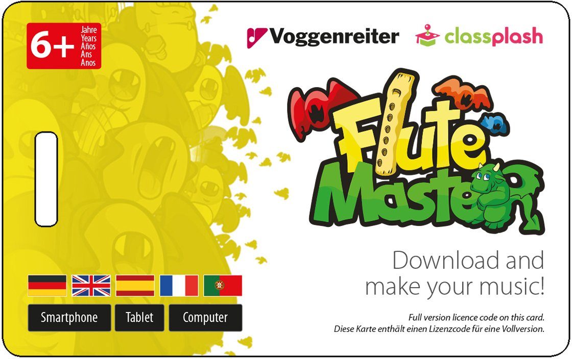 Voggenreiter Flute Master (App) mit Holz-Kunststoff-Blockflöte Blockflöte Deutsch, Sopran