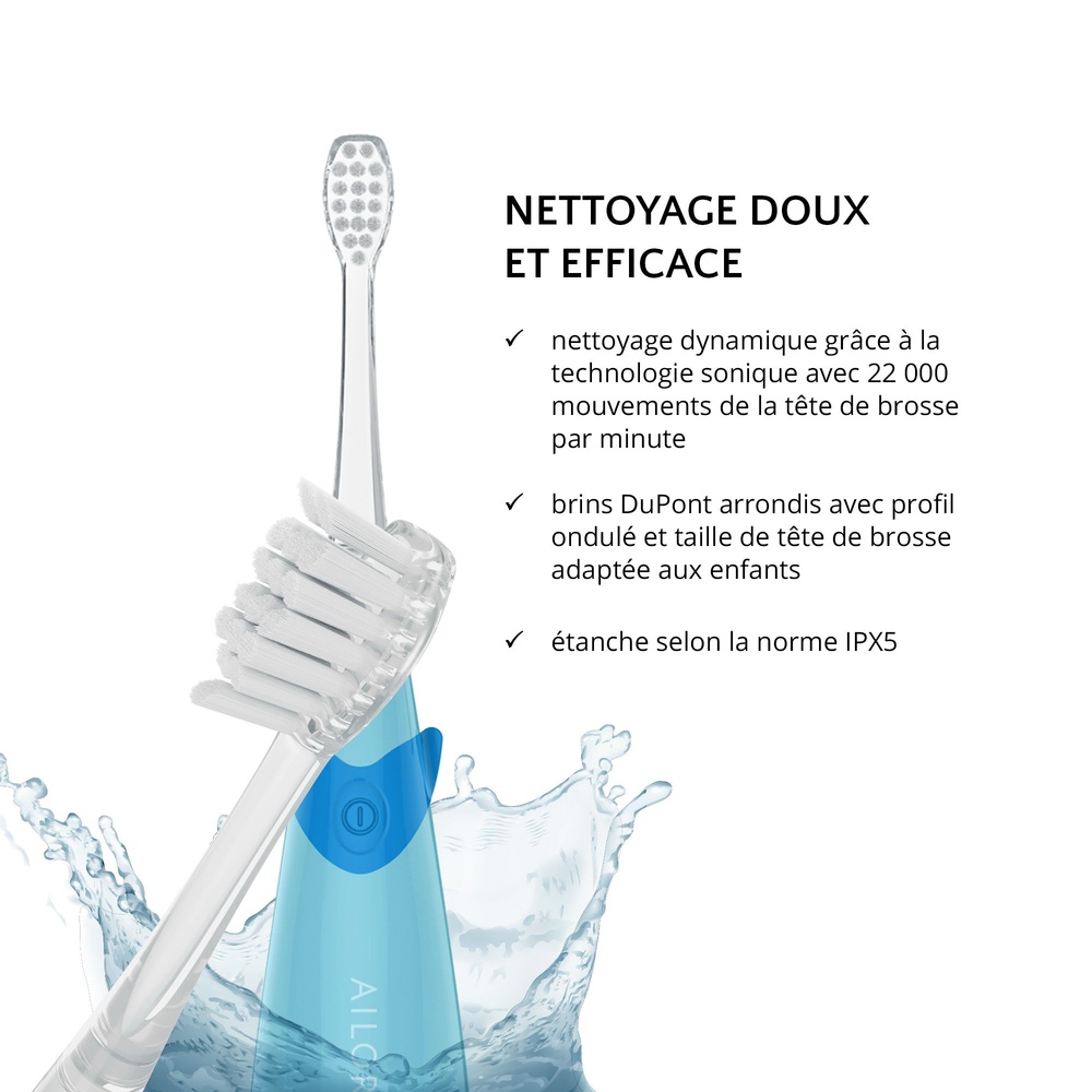 ailoria personal care BUBBLE BRUSH Brosse à dents électrique pour enfants à technologie sonique