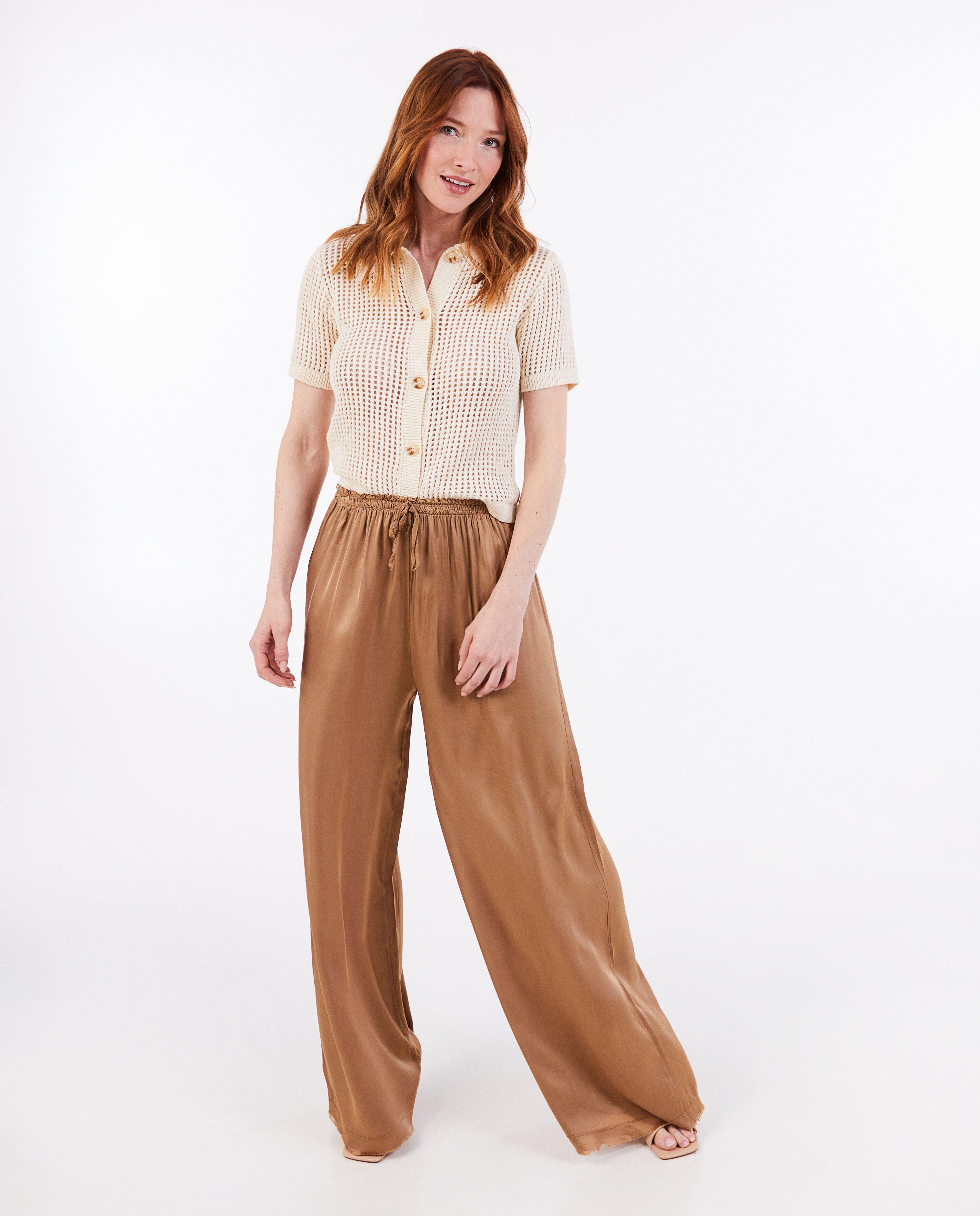 Pantaloni Paris Satin Maro Deschis