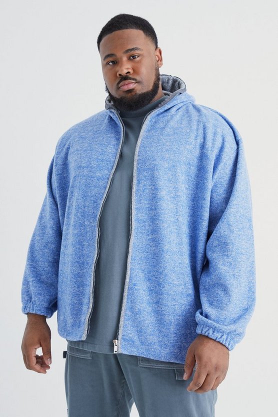 Plus Oversize Hoodie mit Reißverschluss