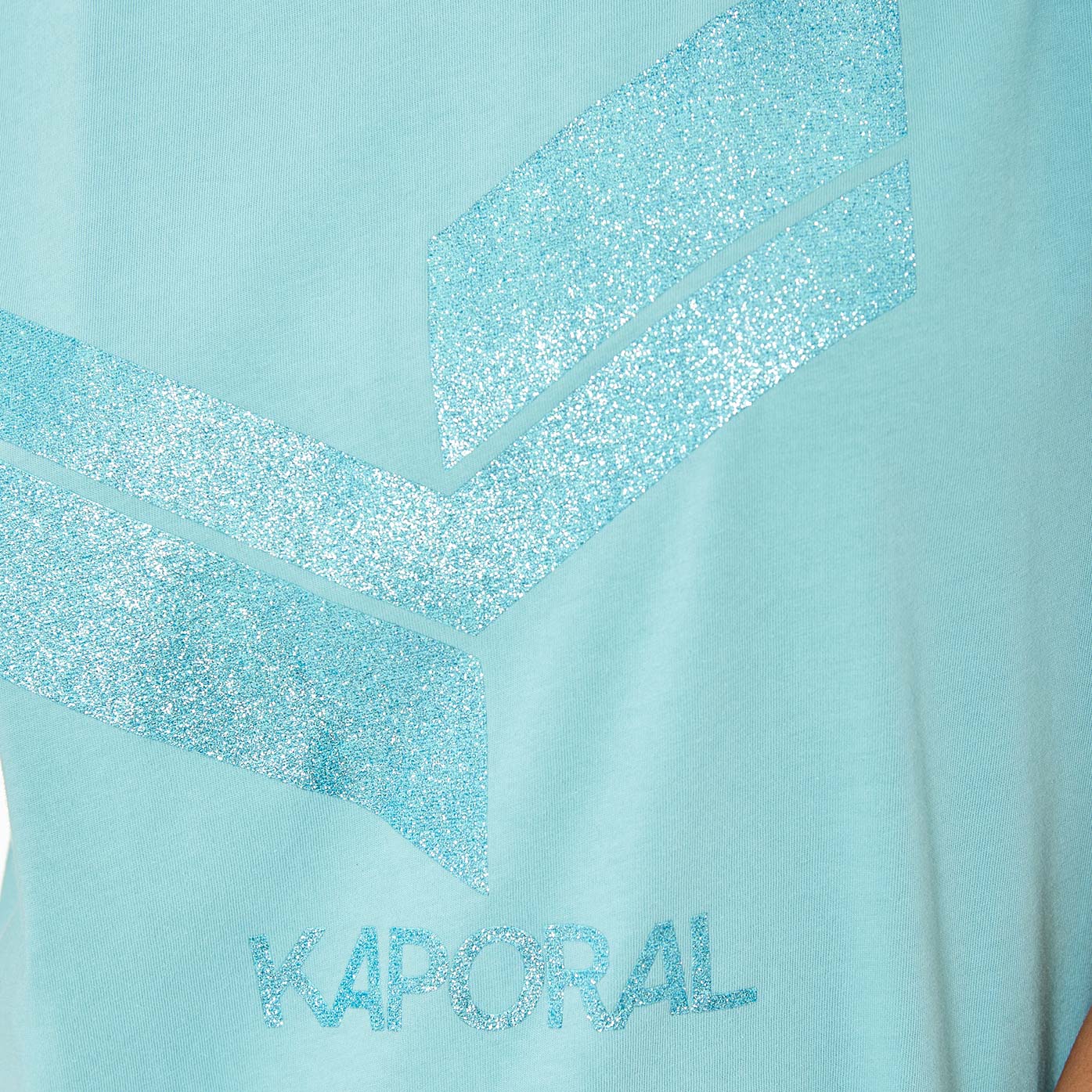JOGO   T-shirt loose bleu pailleté en 100% coton