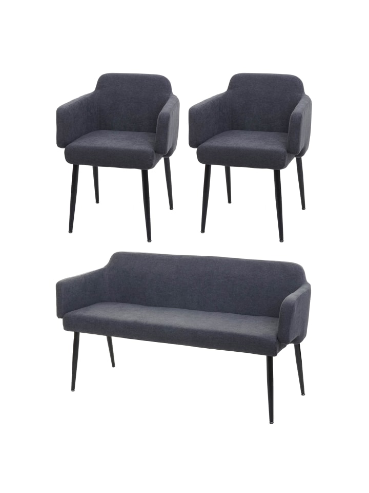 MCW Esszimmer-Set L13 2er-Set Stuhl Sitzbank, Anthrazit günstig kaufen onesize