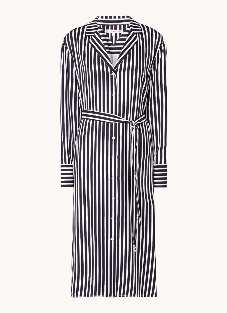 Rochie cămașă cu dungi, de la Tommy Hilfiger, cu curea.
