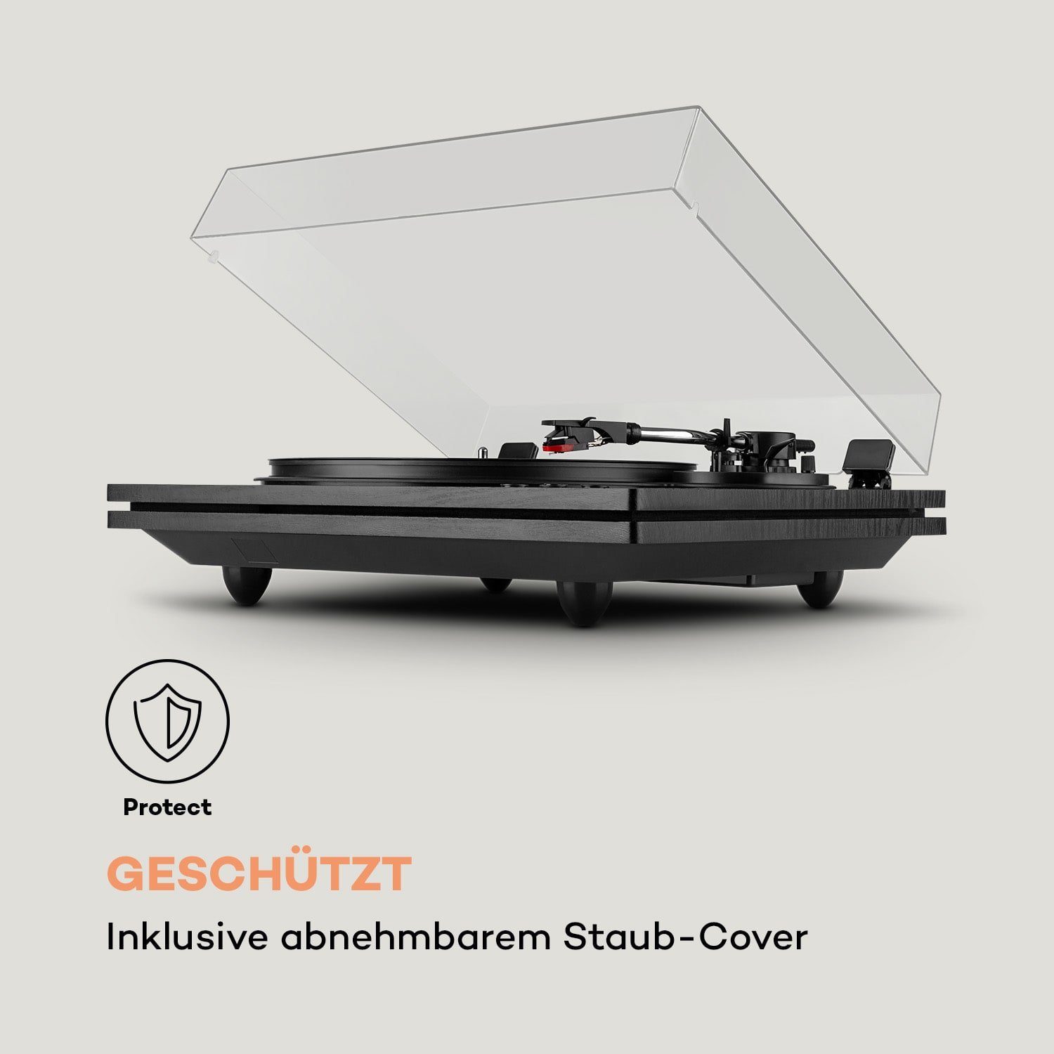 Auna TT-Play PLUS Plattenspieler (Riemenantrieb, Bluetooth, Schallplattenspieler mit Lautsprecher Vinyl Plattenspieler)