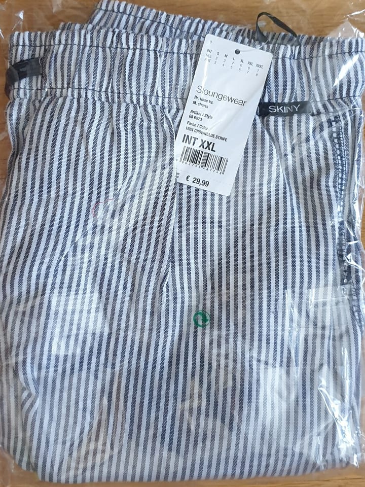Skiny Pyjama-Shorts in Dunkelblau/ Weiß günstig kaufen XXL