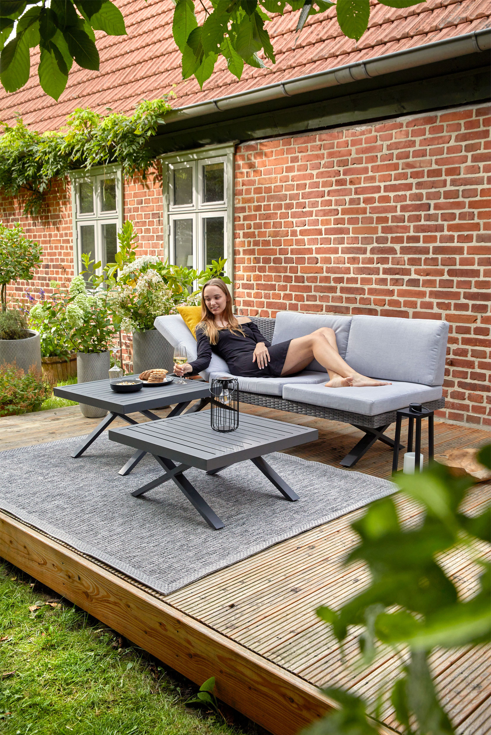 OUTDOORGartenmöbel Beistelltisch-Set