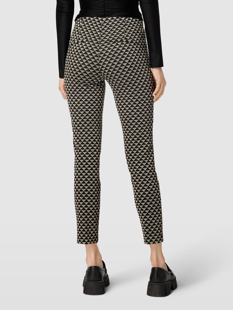 Hose mit Allover-Muster Modell 'Ros' in schwarz