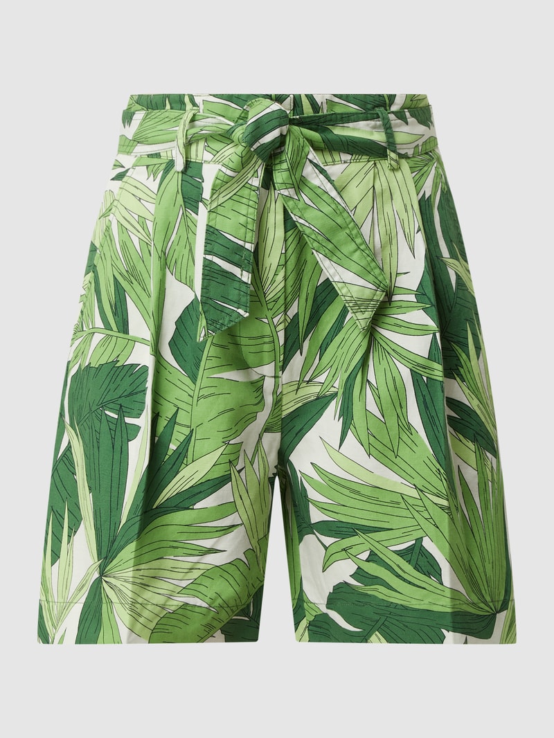 Shorts mit Paperbag-Bund in grün