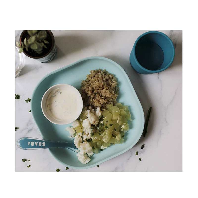Assiette silicone ventouse bleue Beaba