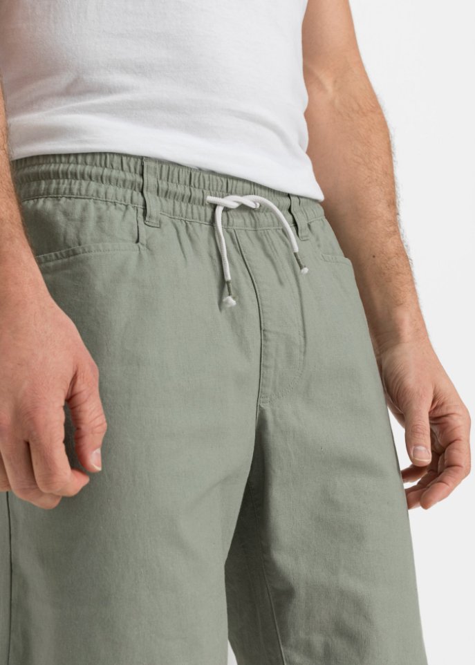 Schlupf-Bermuda aus Leinen Mix, Regular Fit