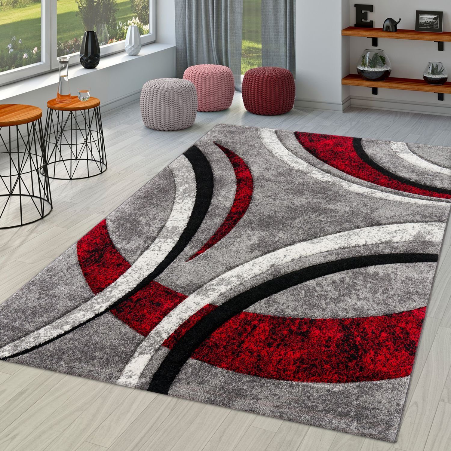 Teppich Wohnzimmer Teppich Kurzflor Wohnzimmerteppich Abstraktes Design, TT Home, rechteckig, Höhe: 16 mm