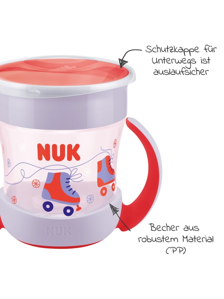 NUK 4-tlg. Set für unterwegs inkl. Babyteller mit Besteck in rosa günstig kaufen onesize