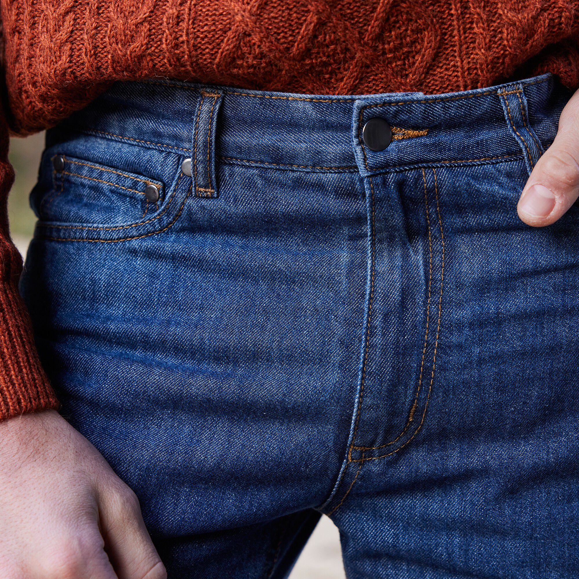 Jean droit 5 poches doublé flanelle chaude