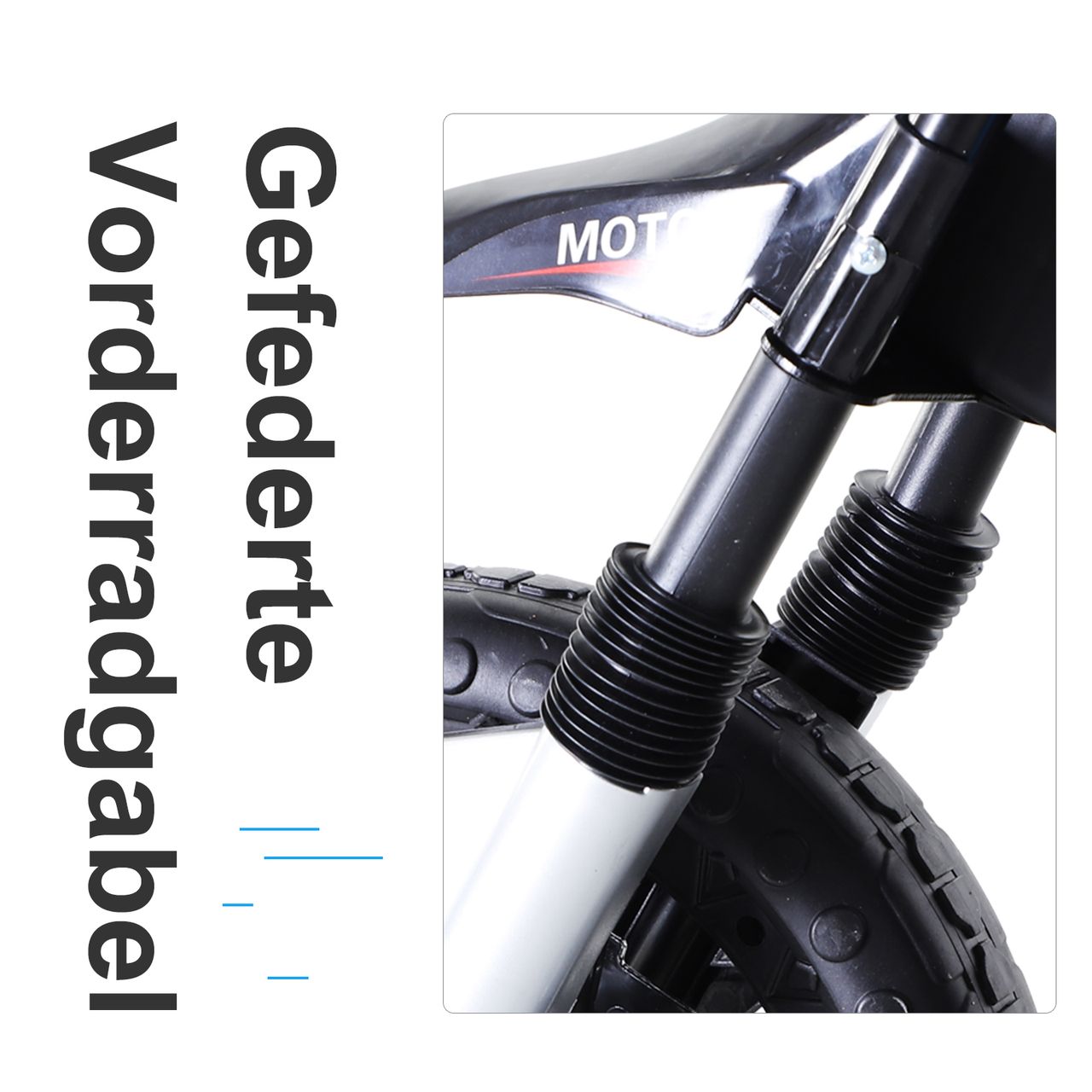 HOMCOM Kindermotorrad Kinder-Elektromotorrad Elektro-Motorrad für Kinder 3-6 Jahren Licht Musik MP3 Elektrofahrzeug mit Stützrädern maximal 3 km/h Metall   Kunststoff Blau 105 x 52,3 x 62,3 cm