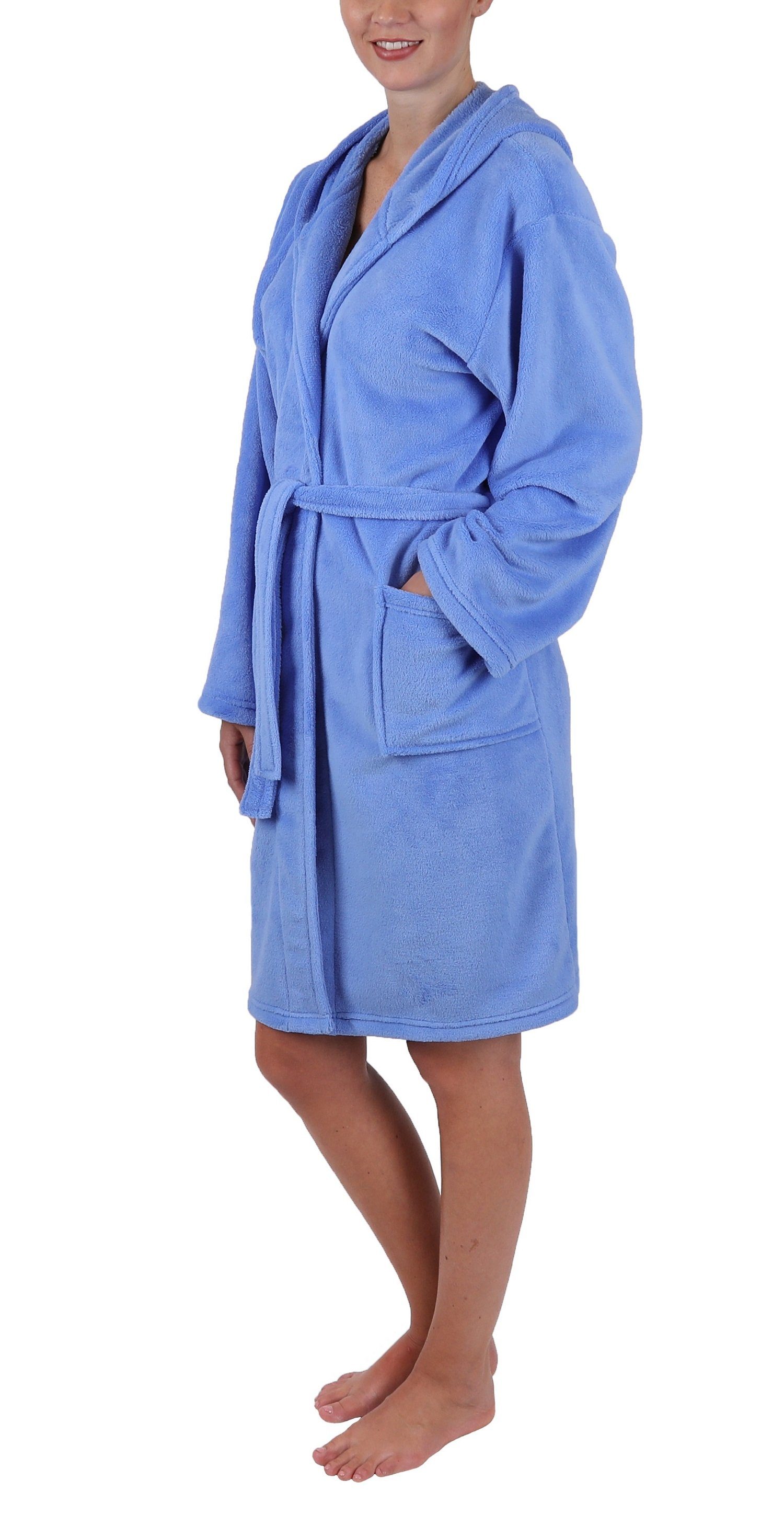 Betz Kinderbademantel Bademantel Style mit Kapuze Größen 128-176, 100% Polyester, Kapuze, Bindegürtel