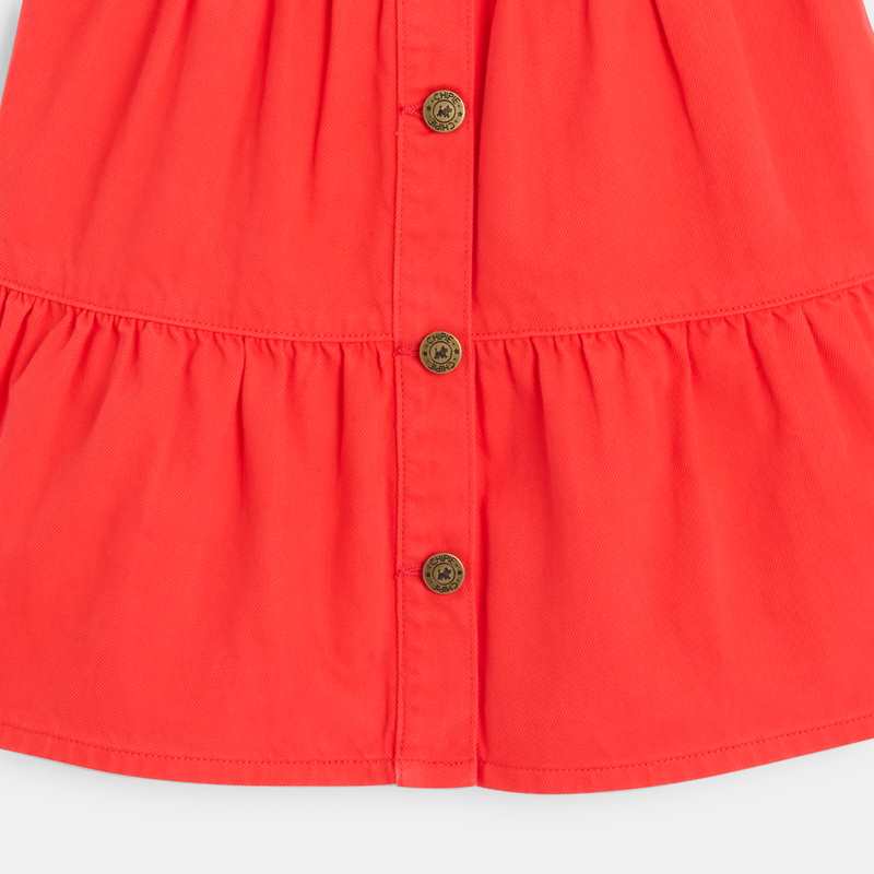 Robe salopette denim fille rouge Chipie
