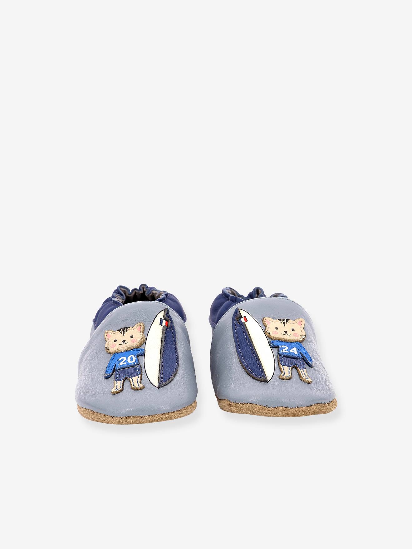 Robeez Baby Krabbelschuhe Surfing Boy ROBEEZ, pflanzlich gegerbt - blau
