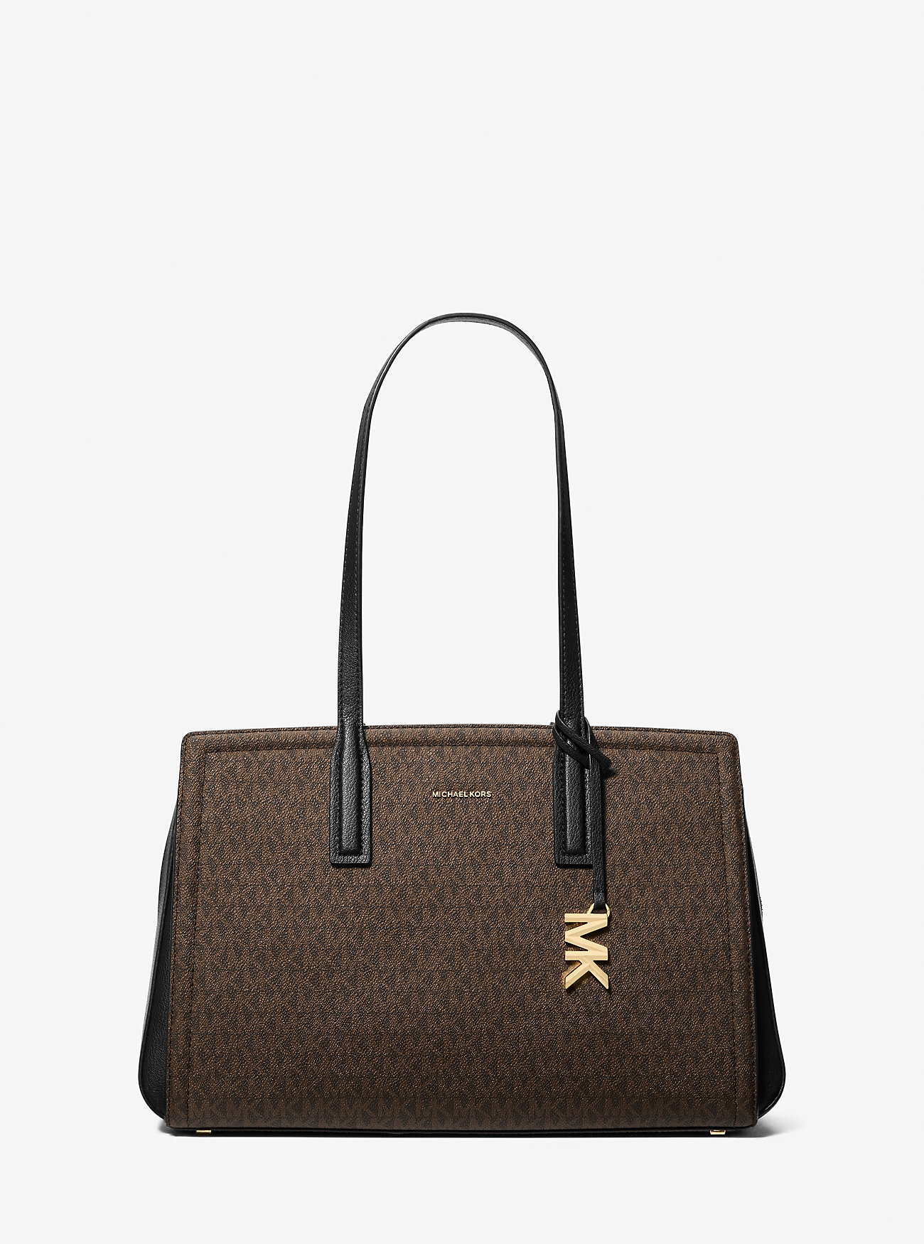 Laila Medium Signature Logo Tote Bag - BRUN/SVART