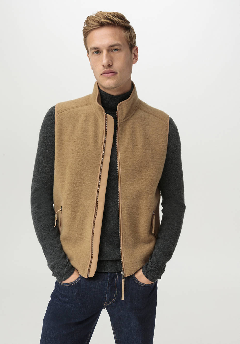 Wollfleece-Weste aus reiner Bio-Merinowolle