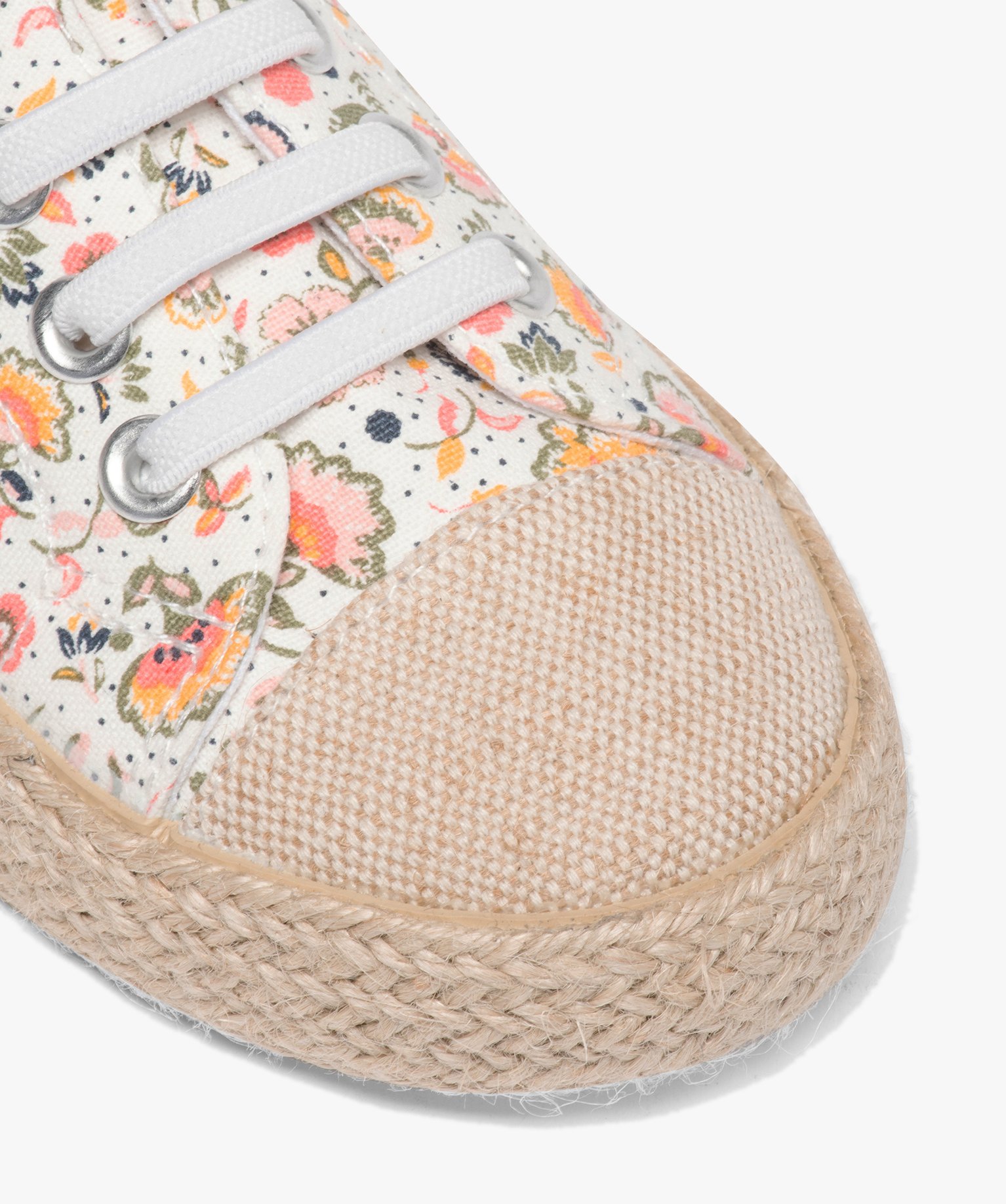 Baskets fille en toile avec semelle en corde imprime | GEMO
