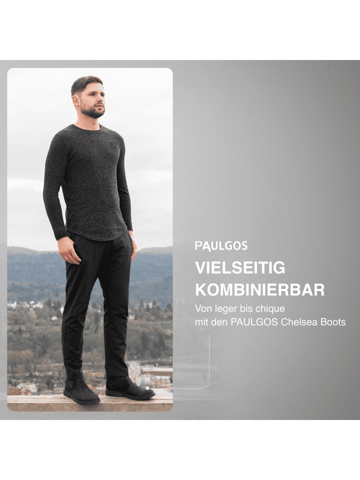 PAULGOS Herren Chelsea Boots, Stiefeletten, Schuhe in Schwarz günstig kaufen