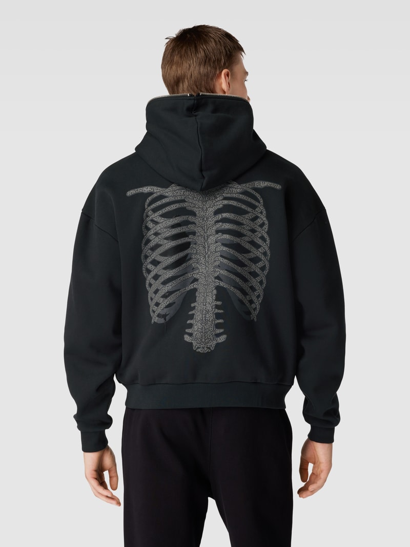 Sweatjacke mit Motiv-Print Modell 'JORHEART' in schwarz