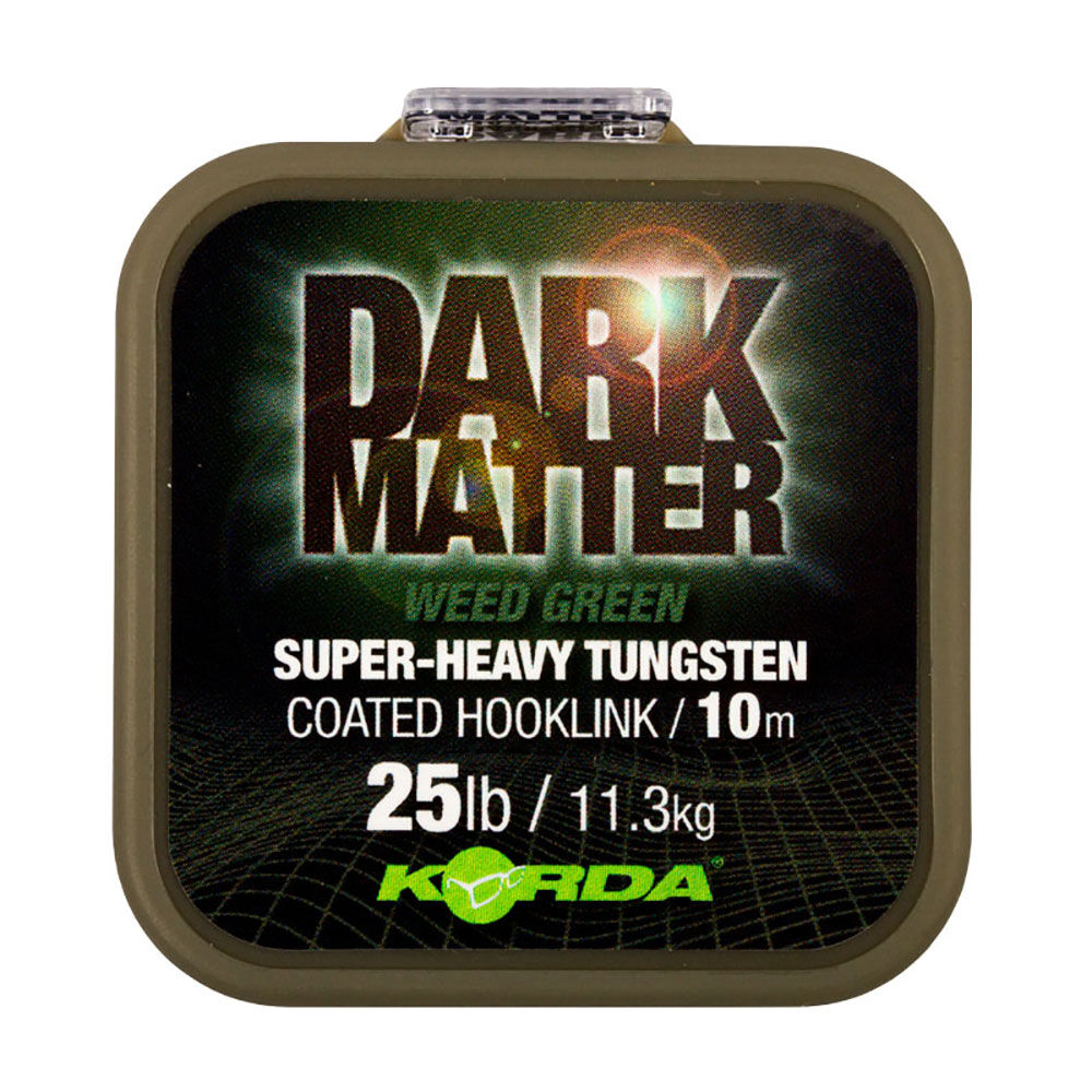 Korda Dark Matter Tungsten Coated Braid Leader, Weed Green, 10m