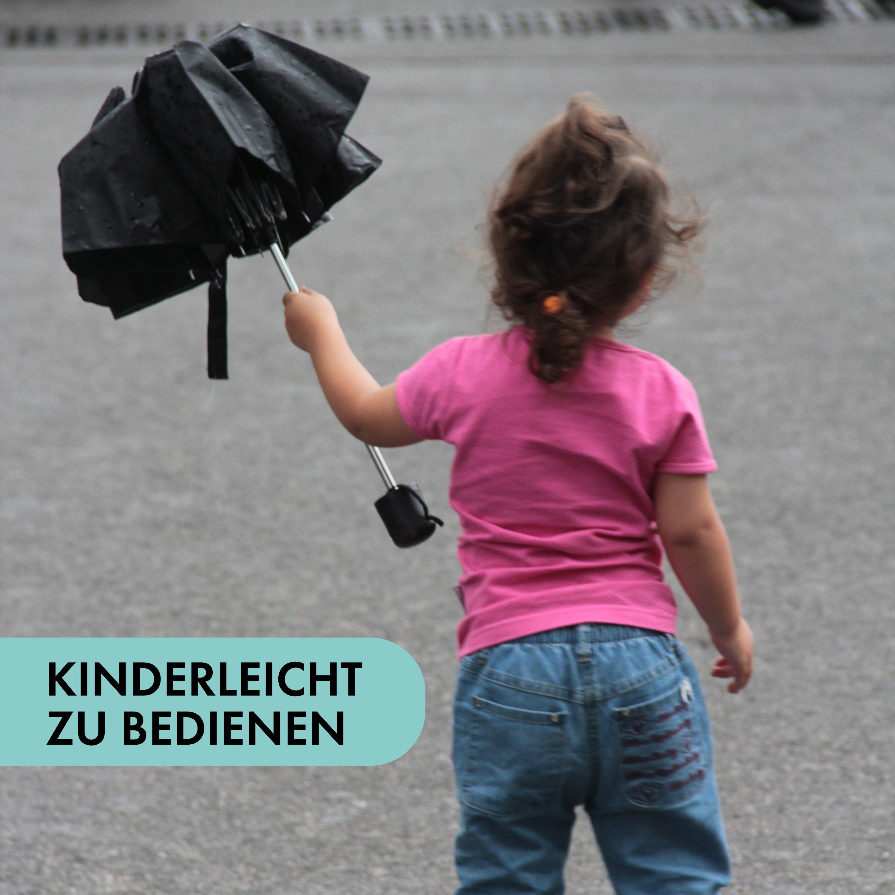 Olsen Taschenregenschirm Automatik Kleiner Taschenschirm mini für Damen und Herren, mit Rutschfestem Griff