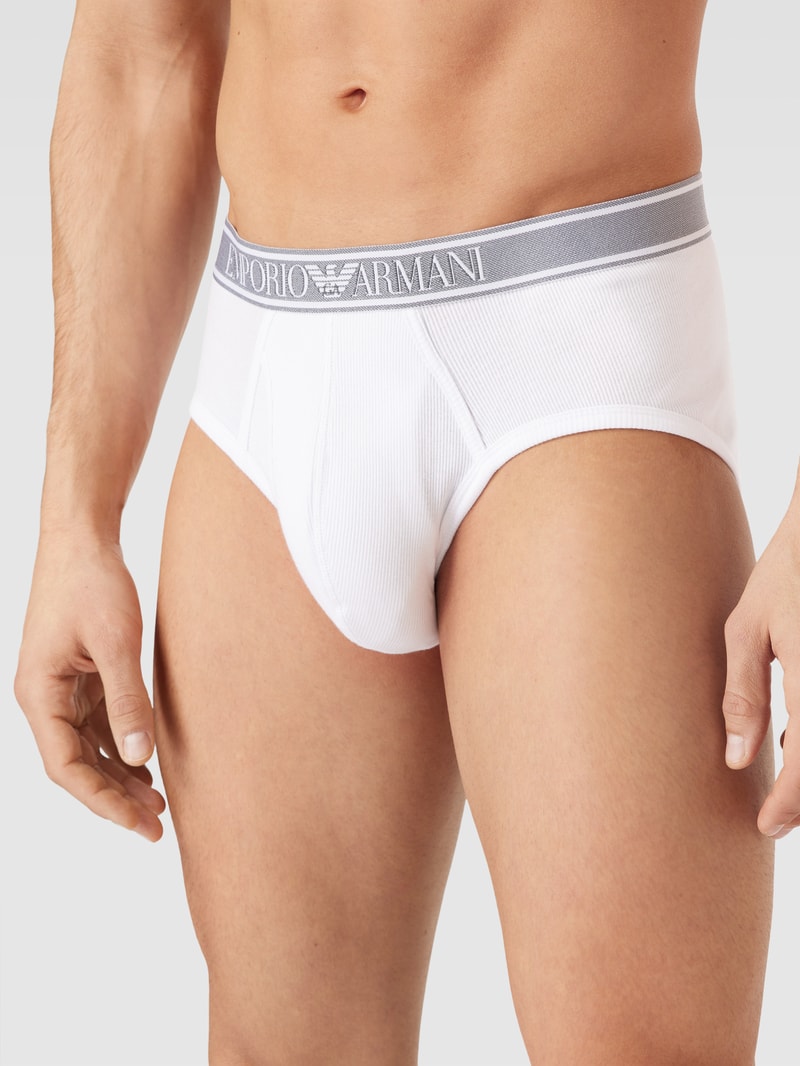 Slip mit Feinripp in weiß