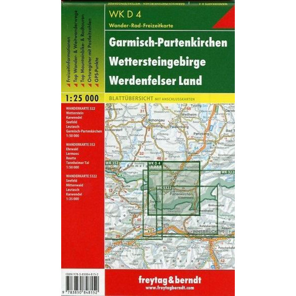 Garmisch-Partenkirchen: Wettersteingebirge, Werdenfelser Land 1 : 25 000 - Fahrradkarte