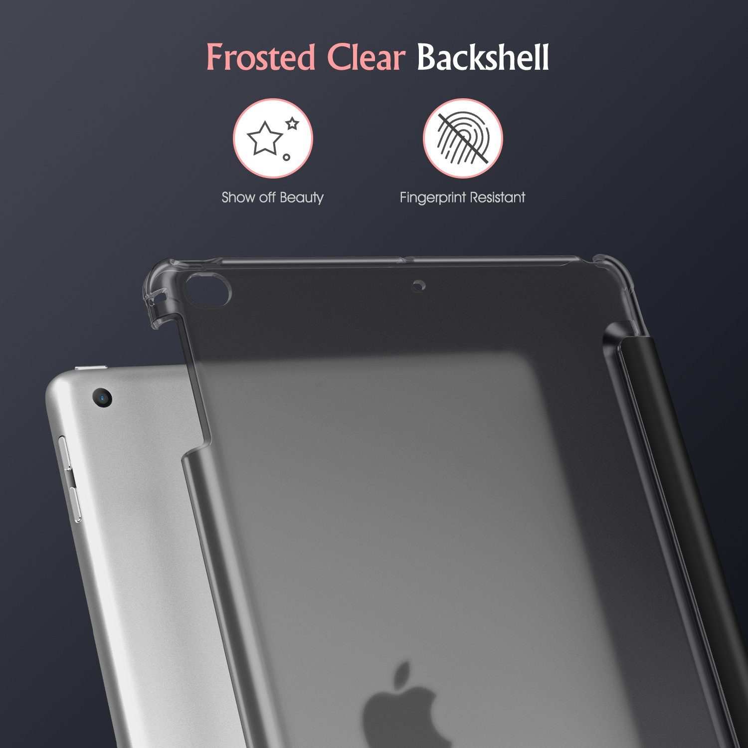 Fintie Tablet-Hülle für iPad 9.7 Zoll 2018/2017, mit transparenter Rückseite Abdeckung 9.7 Zoll, Ultradünn Cover mit Auto Schlaf/Wach für iPad 9.7 6. Gen/ 5. Gen