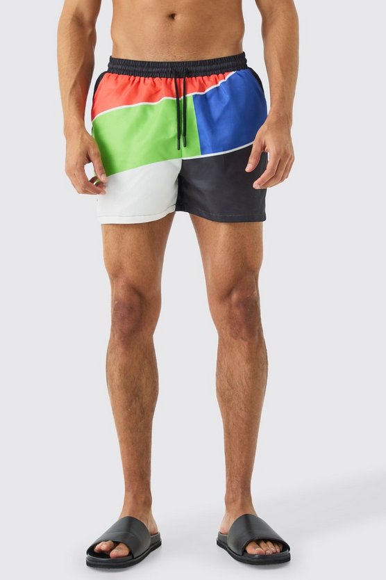 Kurze Colorblock Badehose