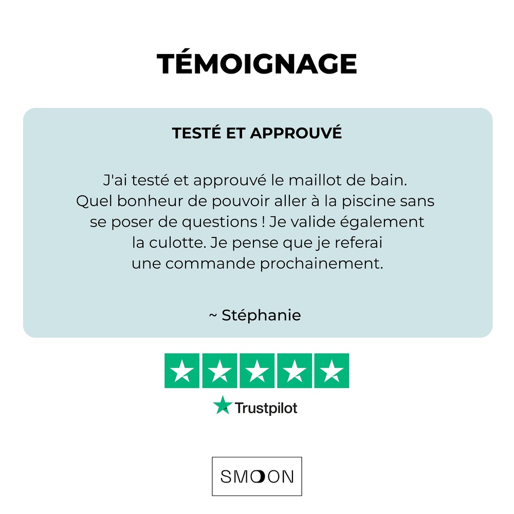 smoon lingerie Bas de maillot de bain menstruel Océanide flux moyen noir Maillot de bain
