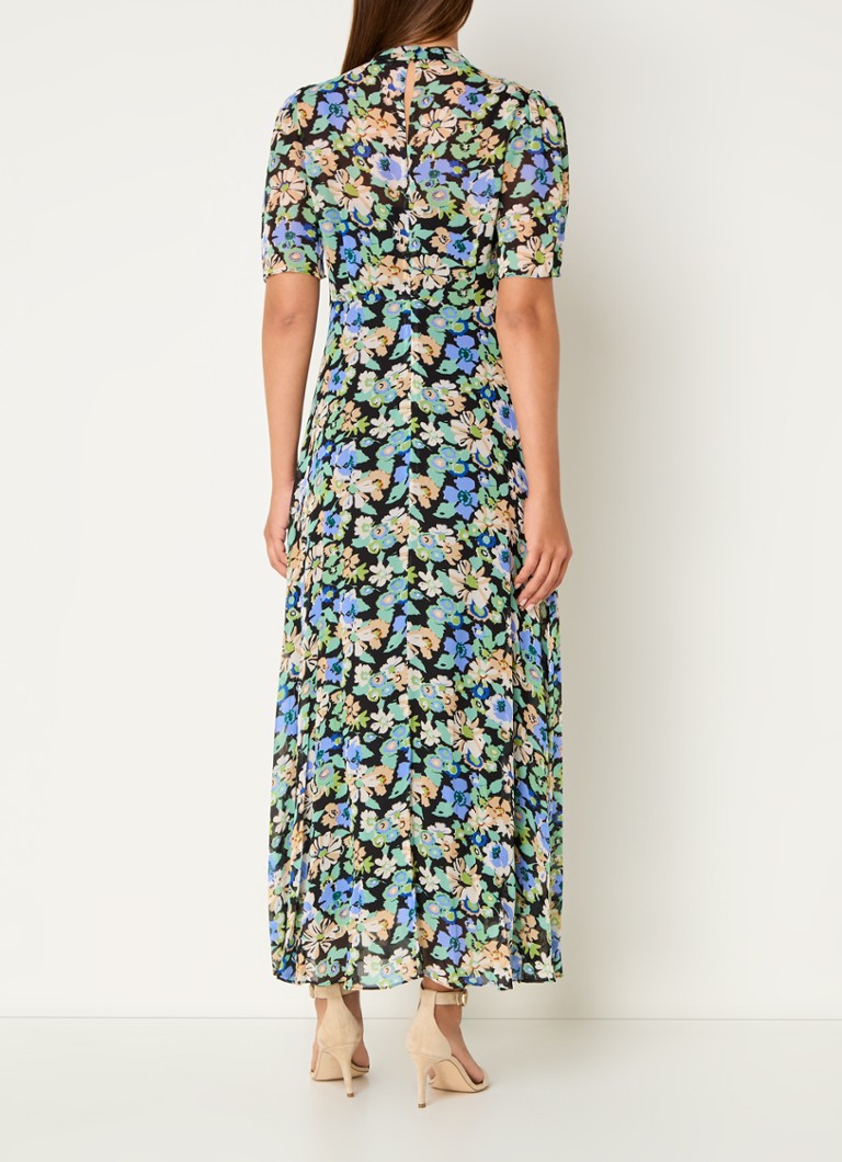 Vestido midi Thelma de LKBennett, con estampado floral y cuello con lazo.