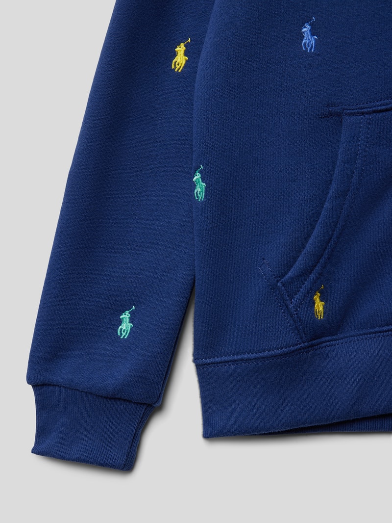 Sweatjacke mit Logo-Muster in marineblau