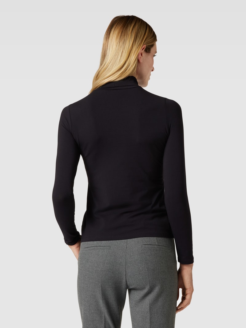 T-Shirt mit Stehkragen in schwarz