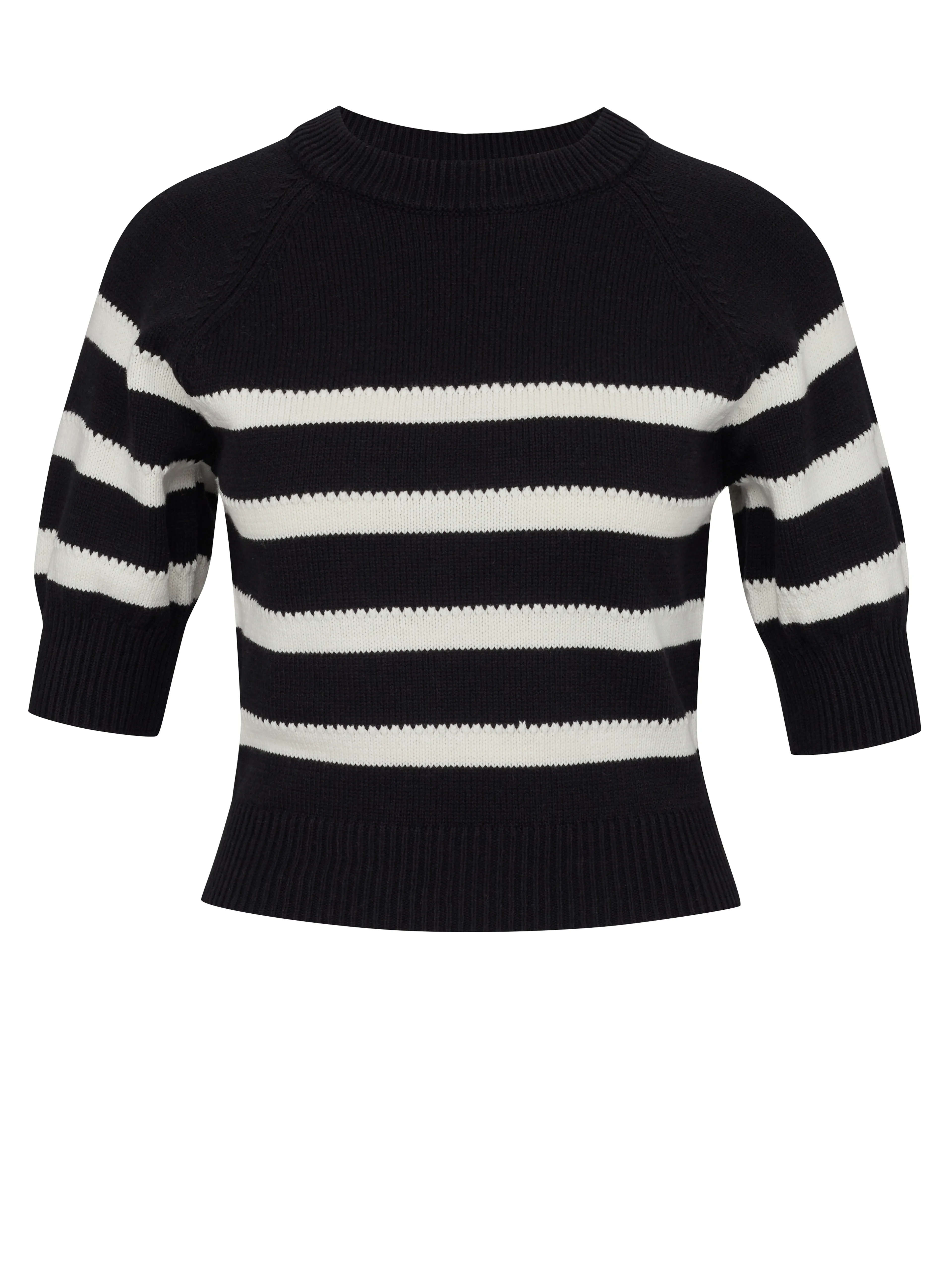 Schwarzer Damen-Kurzarmpullover ORSAY