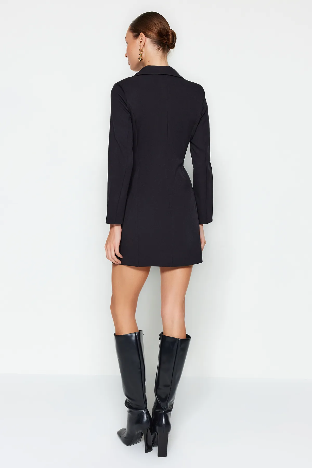 Trendyol Collection  Oil Tie Detailliertes, gewebtes Jackenkleid TWOAW24EL00402
