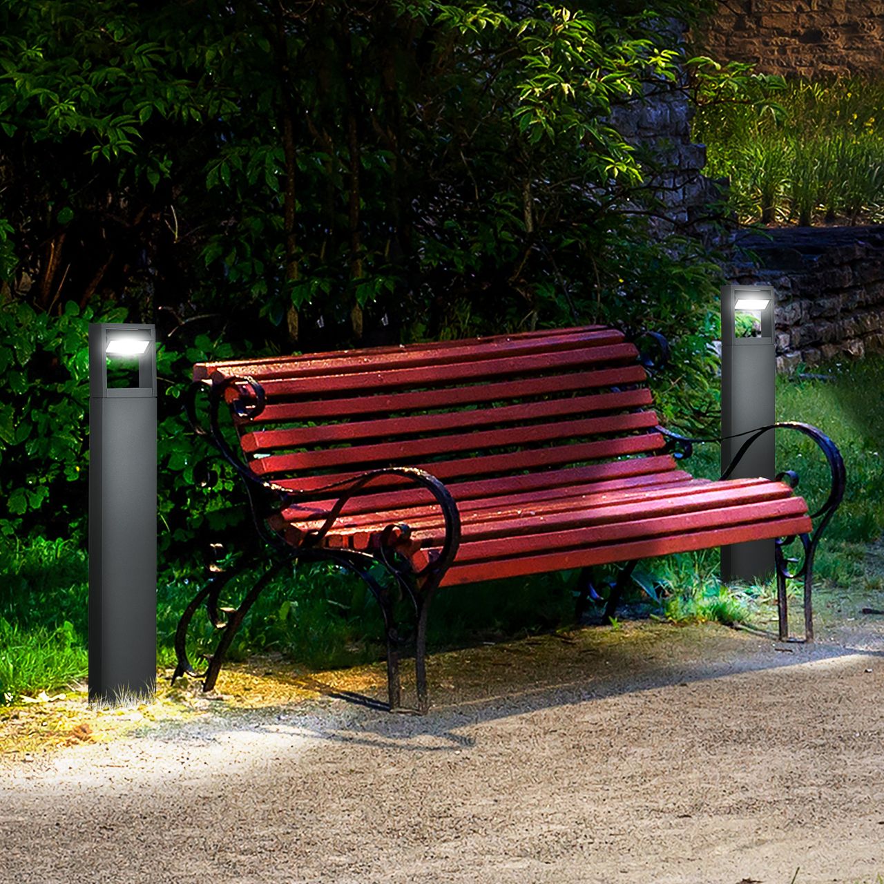 Outsunny Gartenlampe, Wegleuchte, LED Gartenleuchte Verstellbar IP65 Wasserdicht