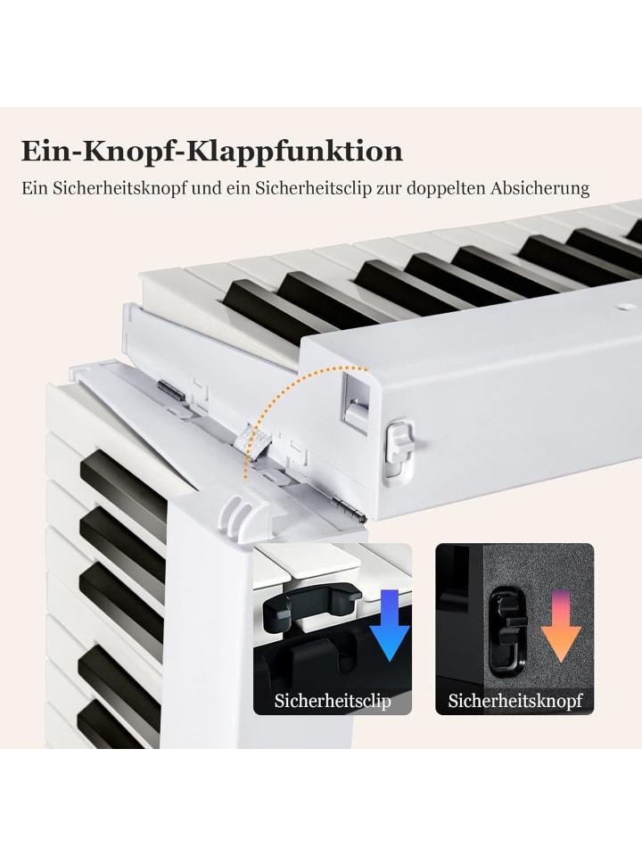 COSTWAY Elektroklavier 88 Tastatur in Weiß günstig kaufen 30 cm