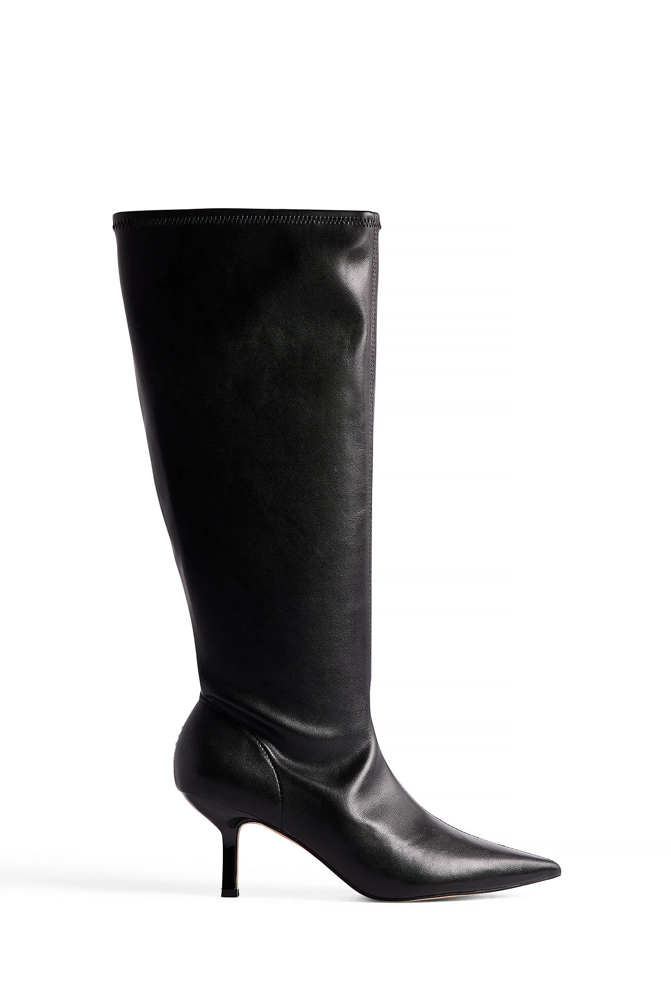 Kniehohe Stiefel mit niedrigem Absatz