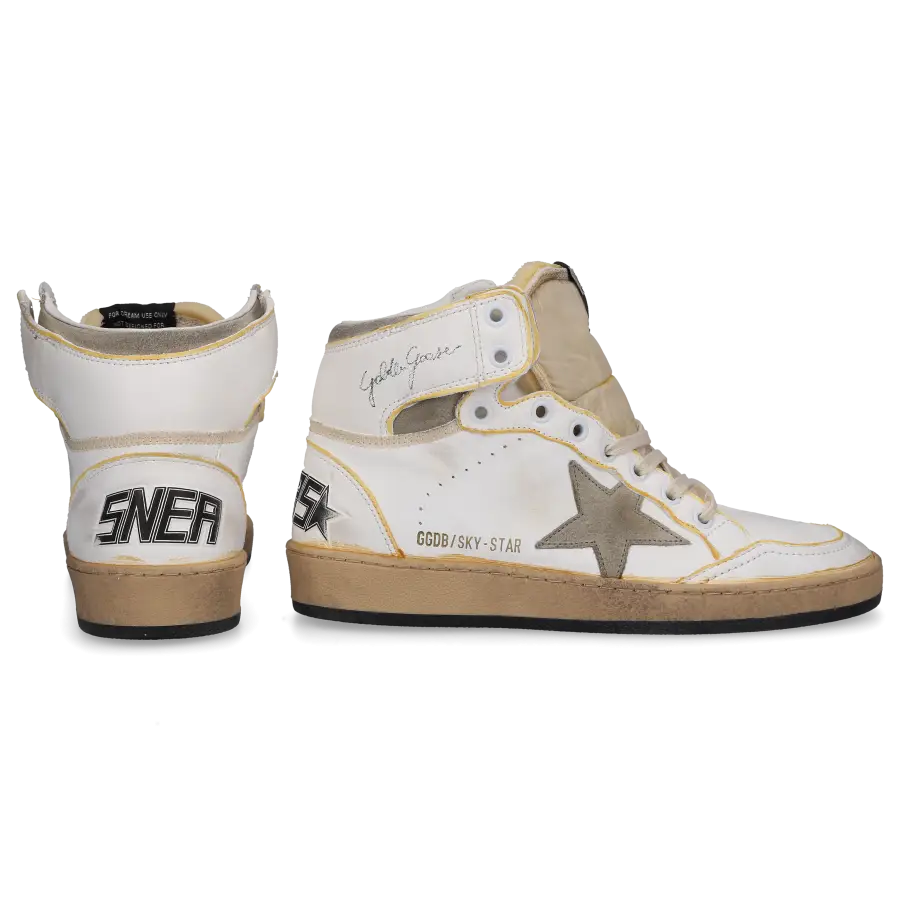 Golden Goose - Sneaker high SKY STAR Kalbsleder - weiß
