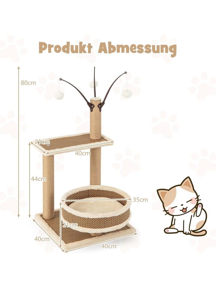 COSTWAY Kratzbaum 40 x 40 x 80 cm in Beige günstig kaufen onesize