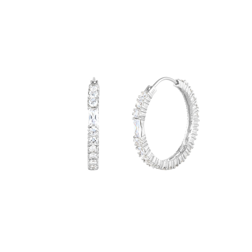 Elli PREMIUM Elli PREMIUM Boucles d'Oreilles Créoles Étincellent avec des Cristaux de Zircone  Boucles d'oreilles