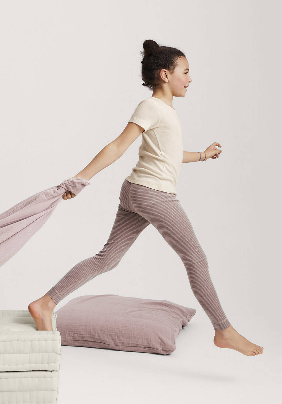Lange Unterhose aus Bio-Merinowolle mit Seide