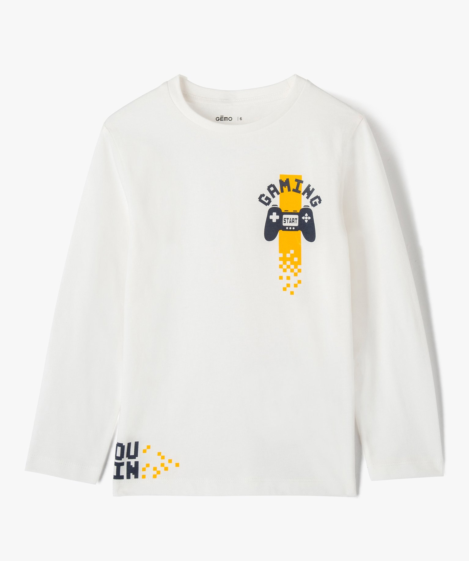 Tee-shirt Garçon à manches longues avec motif ecru | GEMO