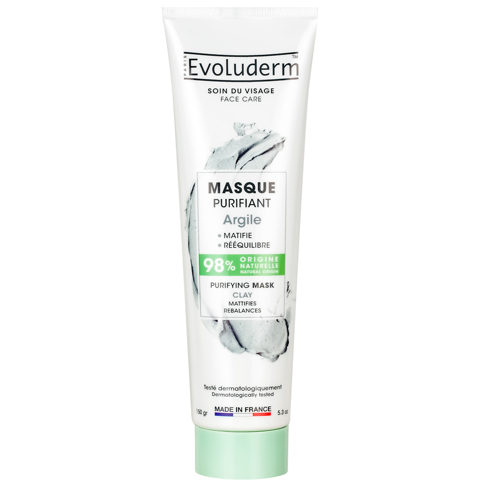 evoluderm Masque Visage Masque Purifiant Argile - 150 gr