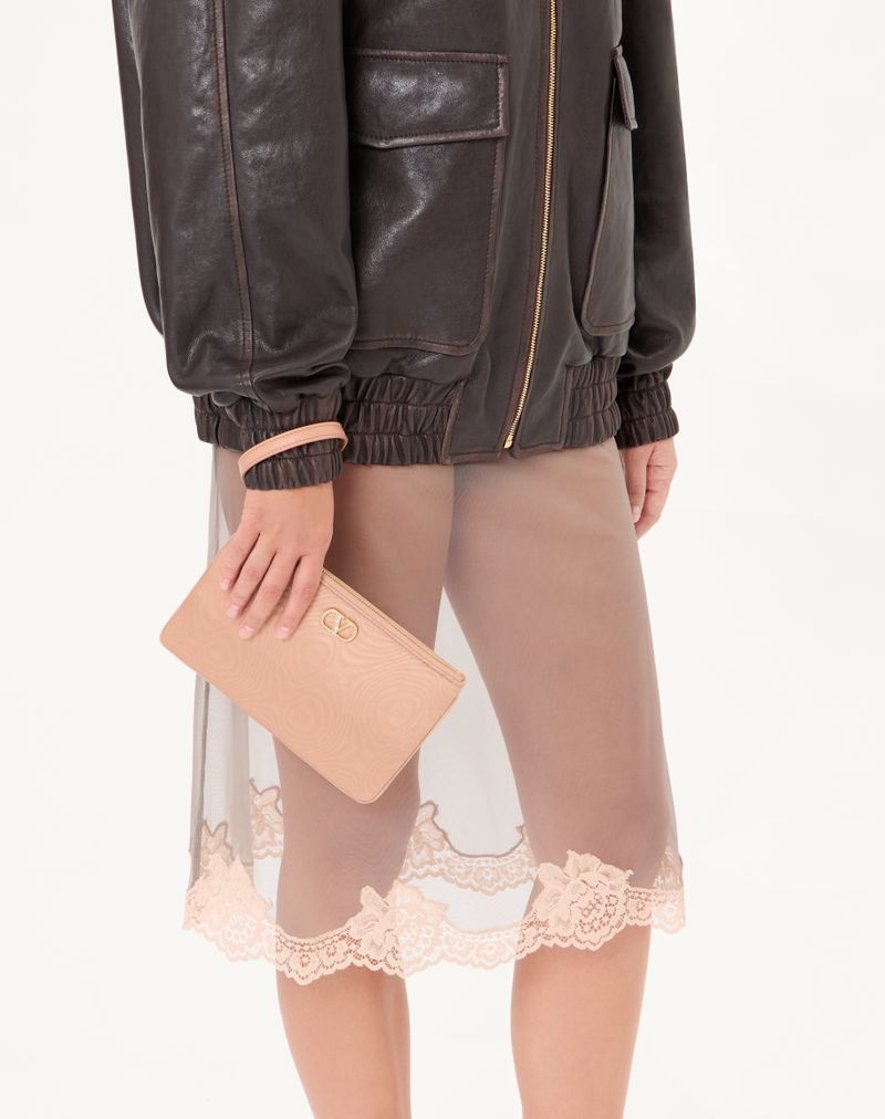 VLogo Signature Moiré-stof clutch med juvellogo